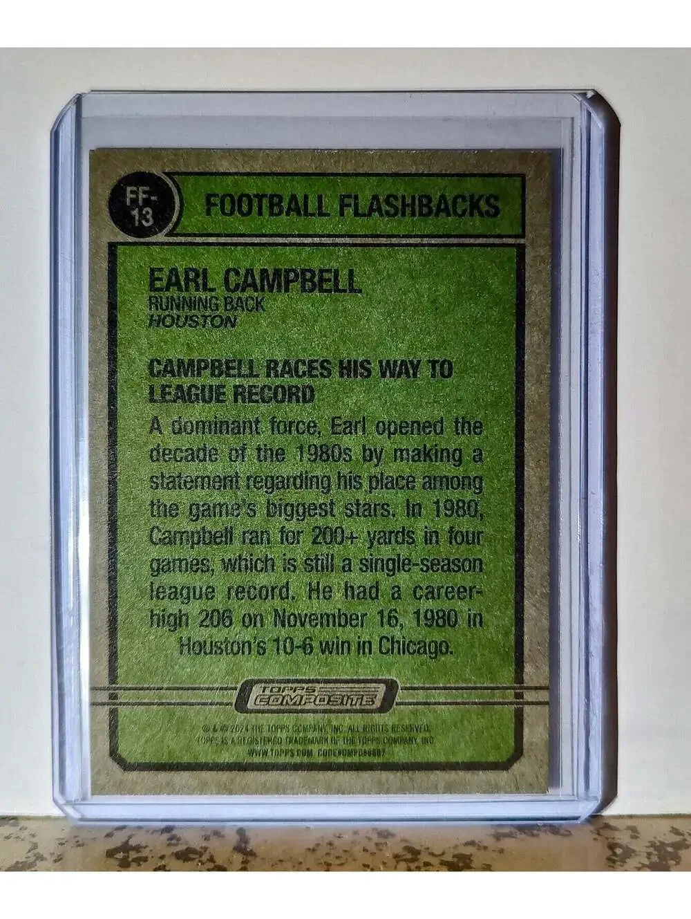 Earl Campbell 2023 Topps 1974 Flashbacks NFL #FF-13 Football Card Houston Oilers